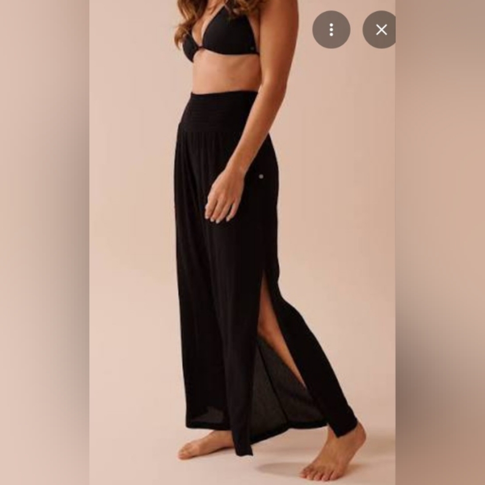 Wide Leg Split Hem Midi Pant - Picture 5 of 5
